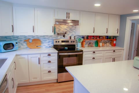 All new cabinets (soft close), glass-top range and quartz countertop.