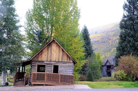 Covered bus stop located in the condo complex