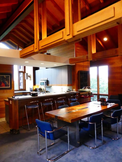 Dining table for eight, plus 4 bar seats