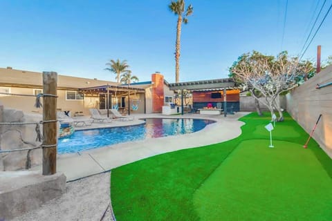 Our backyard also features a mini golf course!