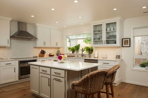 Kitchen with induction cooktop