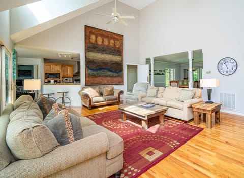 Great Room fits the whole family, easy access to dining and kitchen.