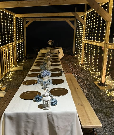 Outdoor banquet area