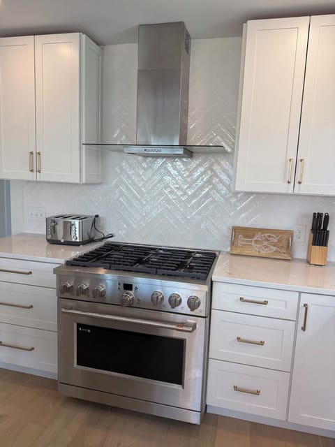 A modern, chef-inspired kitchen with top-of-the-line appliances