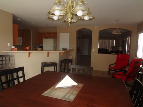 View from dining area to living room