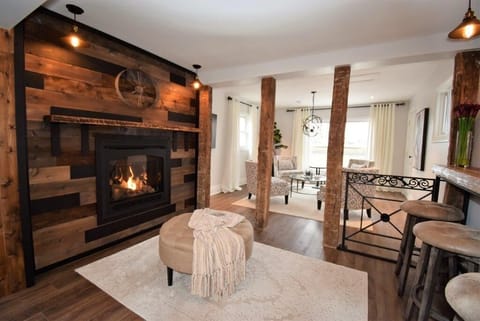 Welcome to The Clement House!  The fireplace is new but the beams are from 1786.