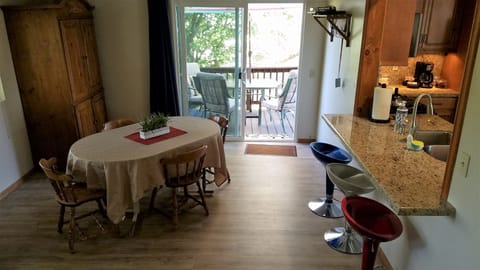 Family room sliding door to deck. Plenty of seating indoors or out!