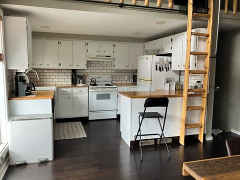 Kitchen.  Loft unavailable to guests.