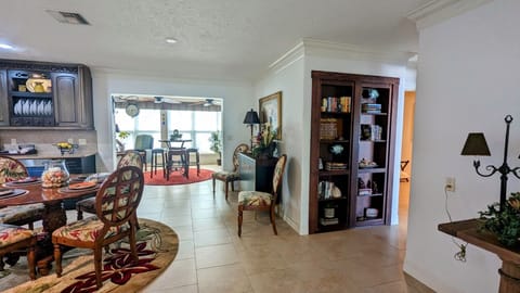 Looking from the entrance into the Bar w/ an amazing view, card table and 42" TV