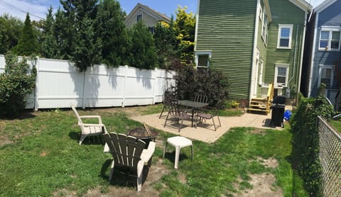 Private patio, picture taken from private access way to Lee's Wharf (parking)