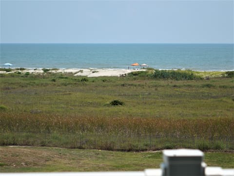 Beautiful beach view from your private balcony, you can hear the waves!