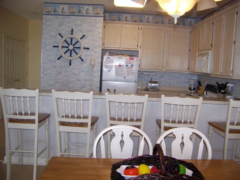 Kitchen view from Dining Room and Living Room