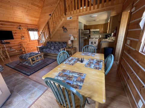Table with 6 chairs
Card table and 4 chairs in closet 