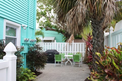 Outdoor grilling and dining area