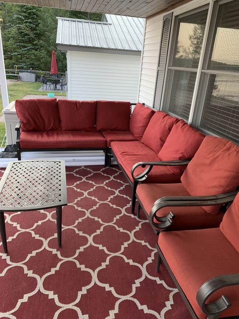 Outdoor sitting area.