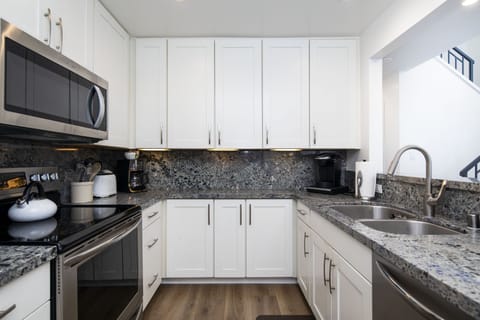 Our kitchen area is well organized and equipped for all your cooking needs!