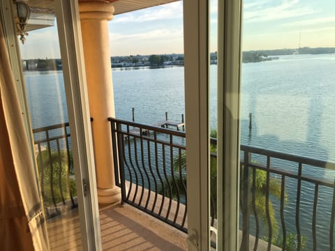 Step out onto the master bedroom balcony.