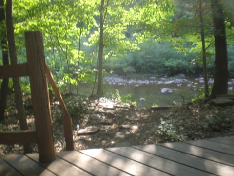 Sleepy Creek is literally just a few steps from the deck