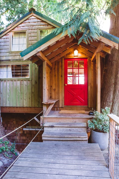 Front door to upper level sleeping quarters.