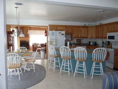Kitchen with many amenities 
