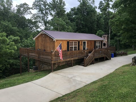 Handcrafted cedar cabin with wraparound porch