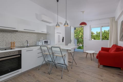 Living room with open plan kitchen