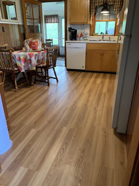 Updated kitchen floor and added built in dishwasher.