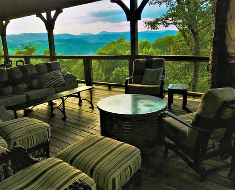Enjoy the mountain backdrop from the new deck seats