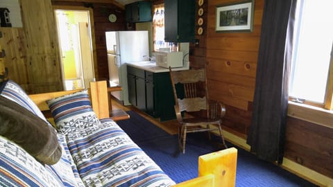 Bunkhouse living area w/kitchenette and private bathroom (loft ladder on left)