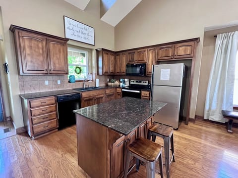 Full Kitchen with wine glasses