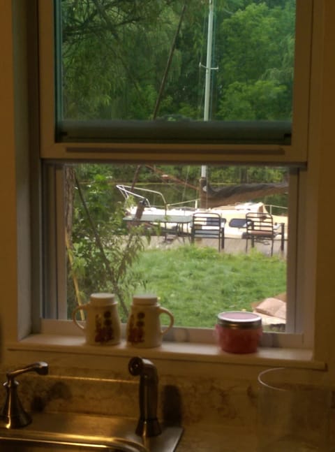 Lagoon dock viewed from the kitchen