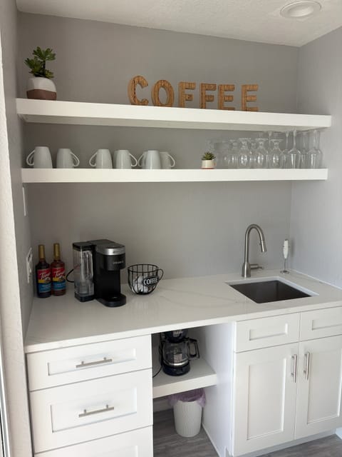 Coffee Bar just inside the patio sliders