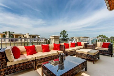 Rooftop terrace offers front row seating to views of the gulf and sunsets. 
