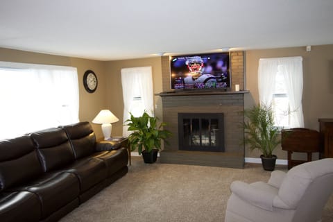 Living room with brand new 55" 4K smart tv