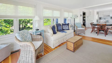 Family room is open and bright