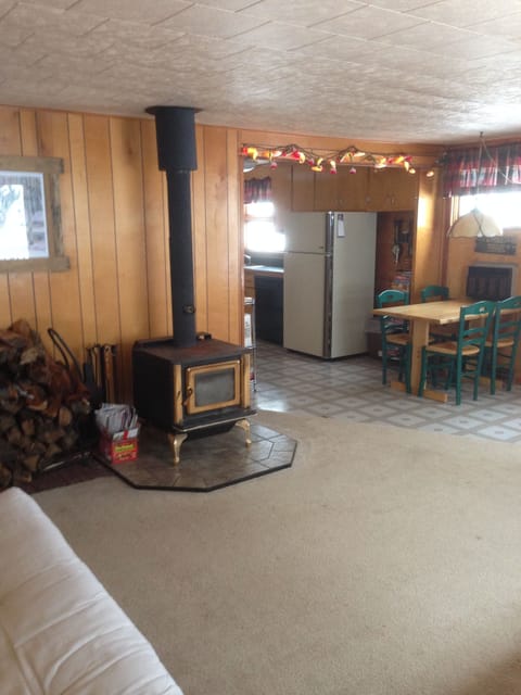 Wood burner warms the whole house.