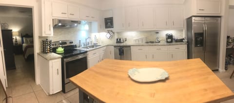 Rock maple island. New granite &marble backsplash. All new stainless appliances.