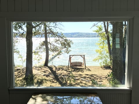 Lake side porch view picture window