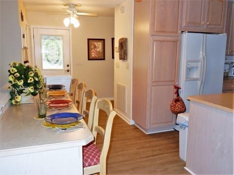 There is plenty of storage space in the kitchen.