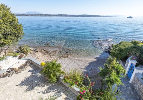 Spetses channel with Peloponnese coastline as seen from upper veranda 
