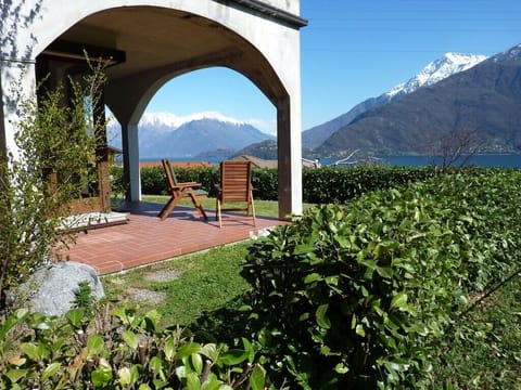 covered patio, garden - side view