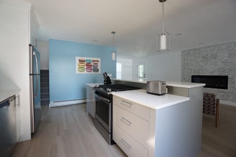 The kitchen is complete with everything you'll need.  