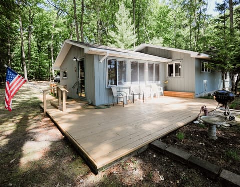 Deck and front of cottage