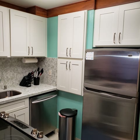 New cabinets, counter and paint!