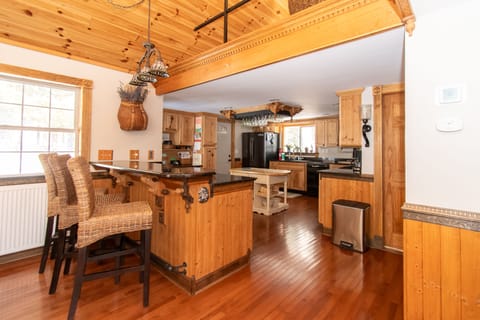 View into the kitchen from the great room.