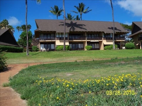 Building is two story with 8 condos we are upstairs for best overall view