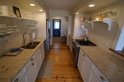 Everything you need for cooking and dining.  All new appliances.  Gas stove. 