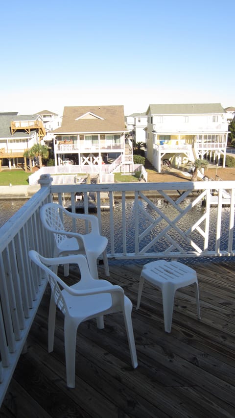 View from upstairs rear bedroom's deck from glass doors
