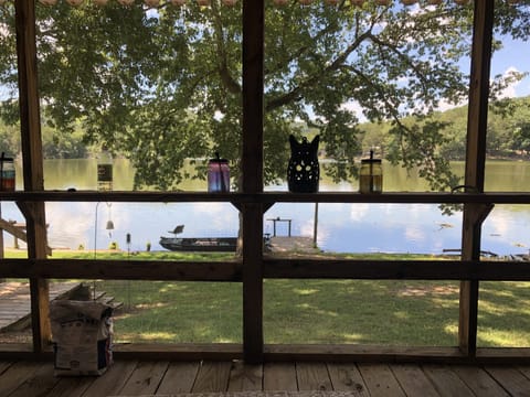 Screened in porch on the water