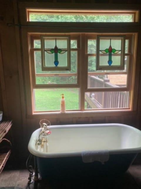 2nd floor bathroom footed tub.